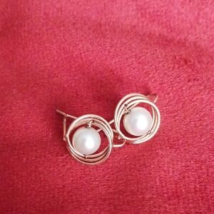 Elegant Gold FilledPearl Earrings